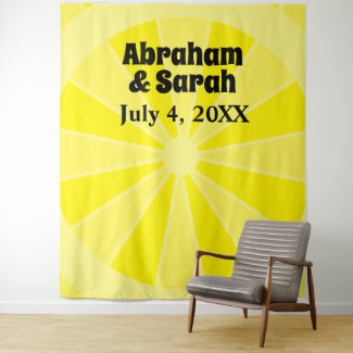 Summer Lemon Slice Wedding Décor Photo Backdrop