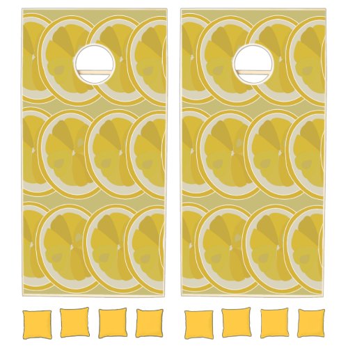 Summer Lemon Slices Cornhole Set