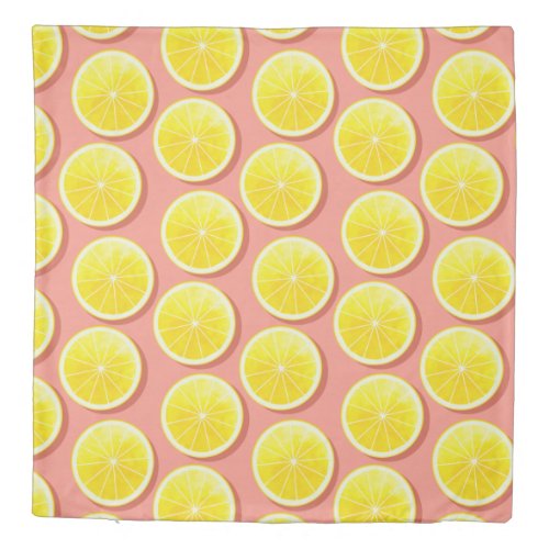 Summer Lemon Slices Pattern Duvet Cover