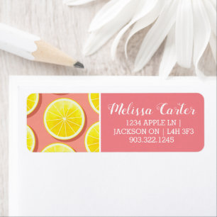 Summer Lemon Slices Pattern Label
