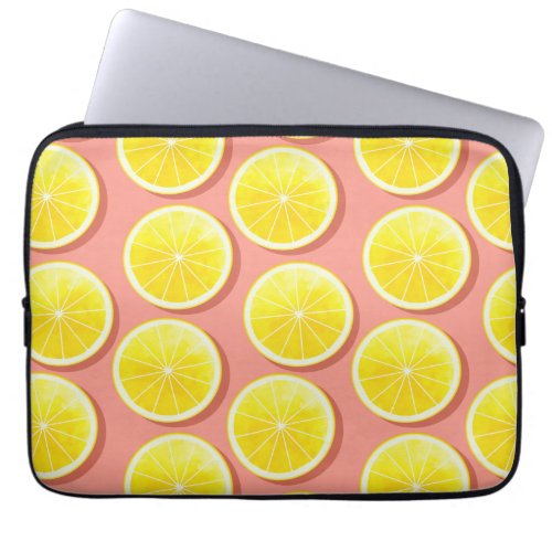 Summer Lemon Slices Pattern Laptop Sleeve