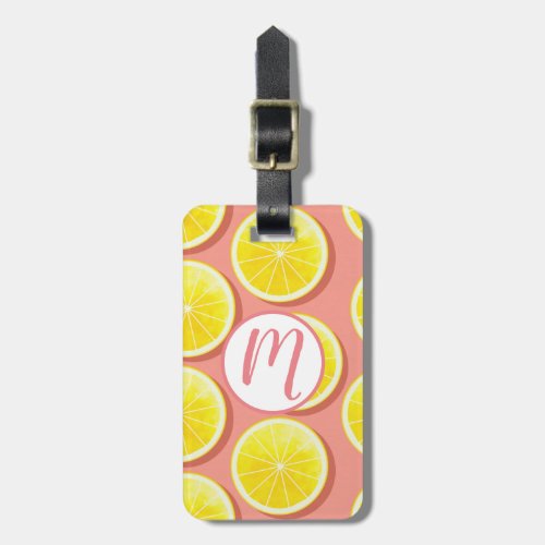 Summer Lemon Slices Pattern Luggage Tag