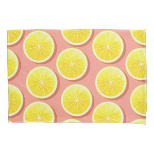 Summer Lemon Slices Pattern Pillow Case