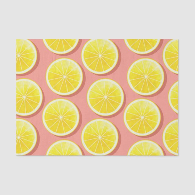 Summer Lemon Slices Pattern Tissue Paper (Front)