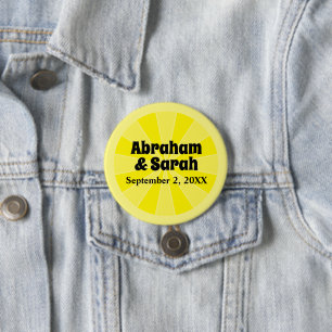 Summer Lemon Wedding Button