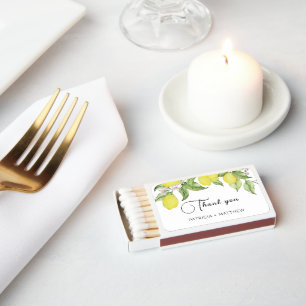 Summer lemon Wedding Favor Matchboxes