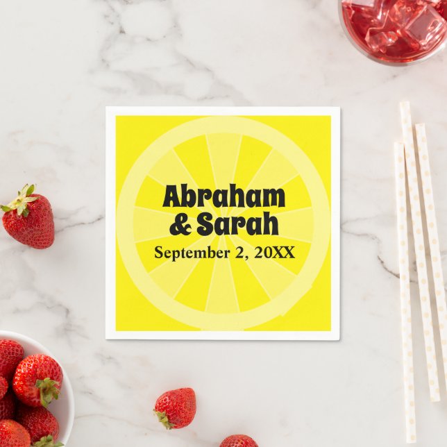 Summer Lemon Wedding  Napkins (Insitu)