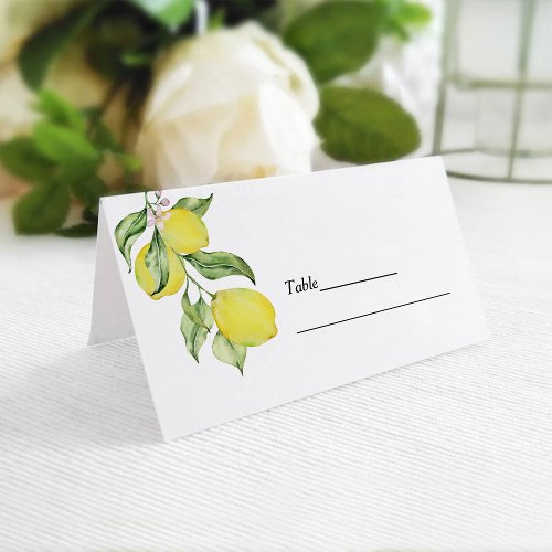 Summer Lemon wedding place cards