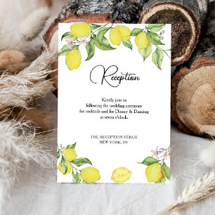 Summer lemon wedding reception card