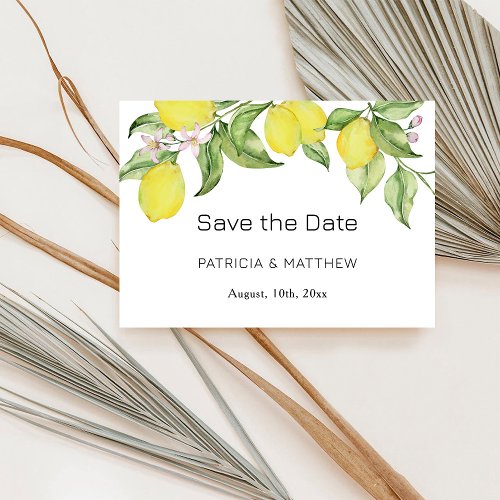 Summer lemon Wedding Save The Date