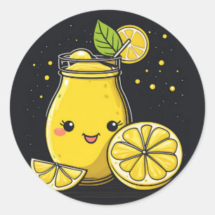 Summer Lemonade Kawaii Classic Round Sticker