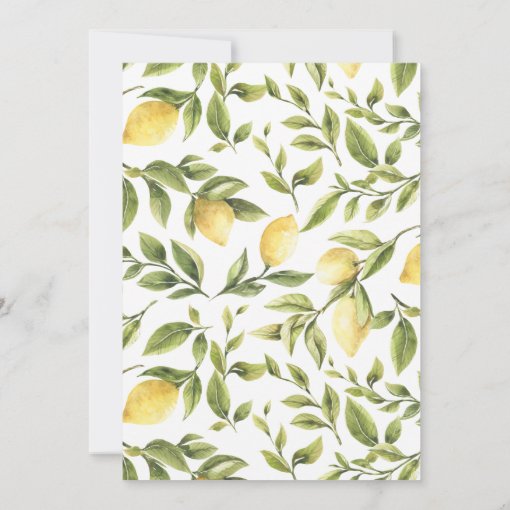 Summer Lemons and Foliage Wedding Bridal Shower Invitation | Zazzle