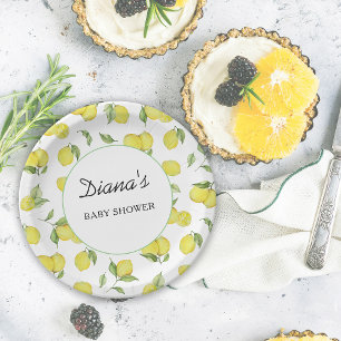 Summer Lemons Baby Shower Paper Plates
