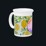 Summer Lemons Beverage Pitcher<br><div class="desc">Botanical lemons in full display.</div>