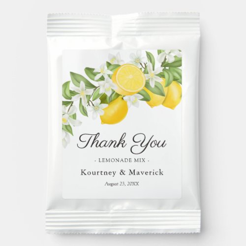 Summer Lemons Greenery Wedding Favor Lemonade Drin Lemonade Drink Mix