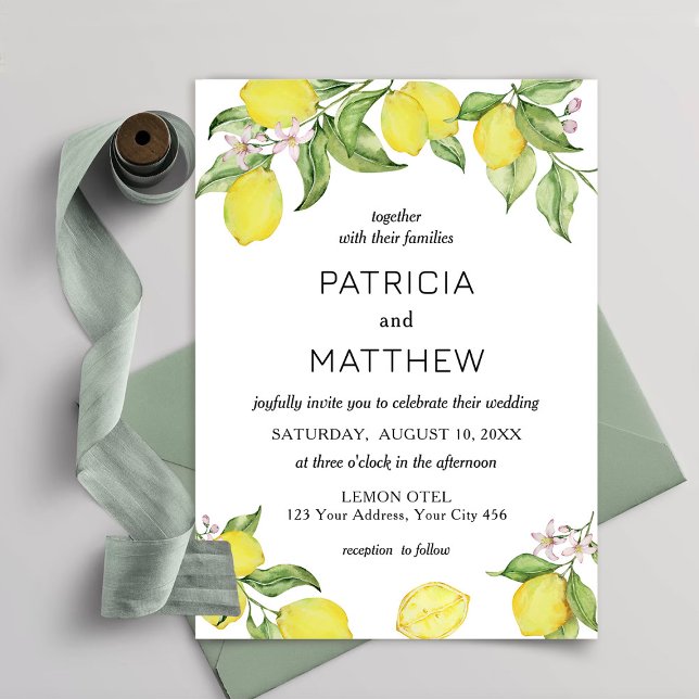 Summer lemons Wedding Invitation (Creator Uploaded)