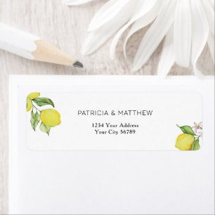 Summer lemons Wedding Return Address Label