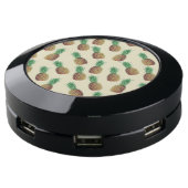 Summer Light Beige Pineapple Pattern USB Charging Station (Angled)