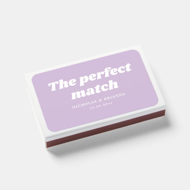 Summer Light Purple Lilac Wedding Matchboxes (Front Closed)