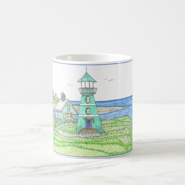 Summer Lighthouse 3 Coffee Mug (Center)