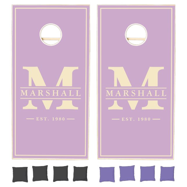 Summer Lilac Name & Initial Overlay Cornhole Set (Set)