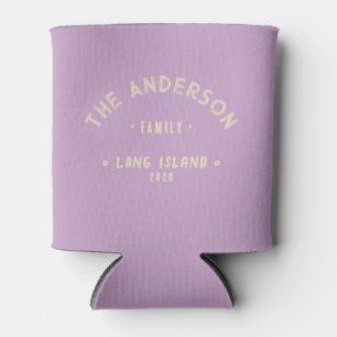 Summer Lilac Vintage Seaside Family Name Can Cooler