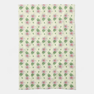 Summer Lily Floral Seamless Pattern Kitchen Towel