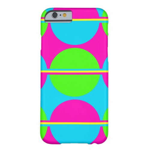 Summer Lime Green Hot Pink Teal Circles Stripes Barely There iPhone 6 Case