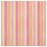 Summer Lime Yellow Pink Coral Red Stripes Pattern Fabric