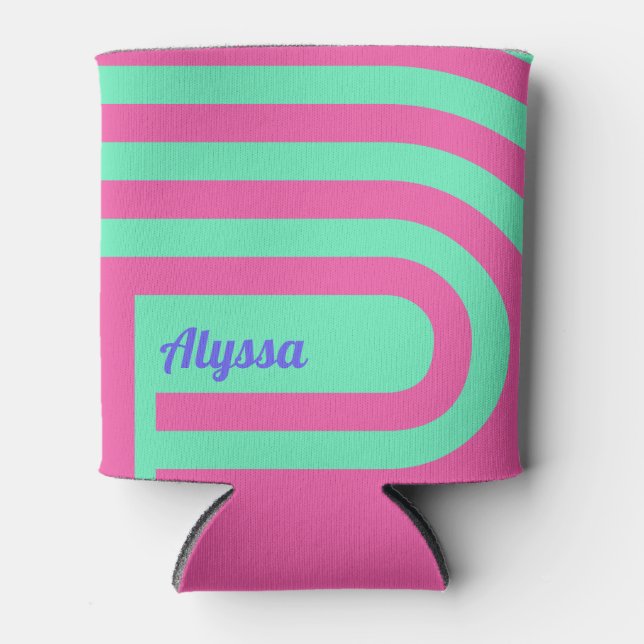 Summer Lined Maze Can Cooler (Front)