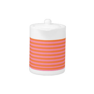 Summer Lines Orange Pink Small Teapot