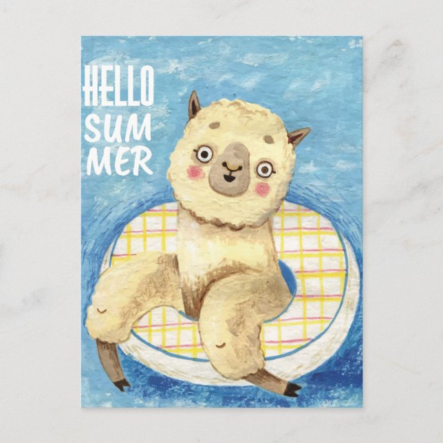 Summer Llama Postcard (Front)