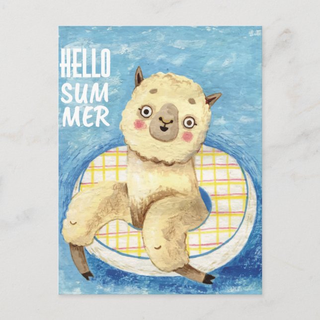 Summer Llama Postcard (Front)