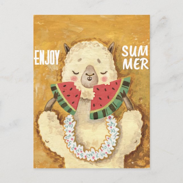 Summer Llama Postcard (Front)