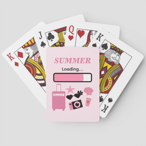 Summer Loading Pink Classic Playing Cards
