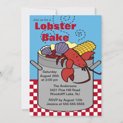 Summer Lobster Bake Cookout Invitation