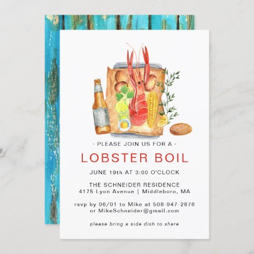 Summer Lobster Boil  Lobster Bake Cookout  Invitation