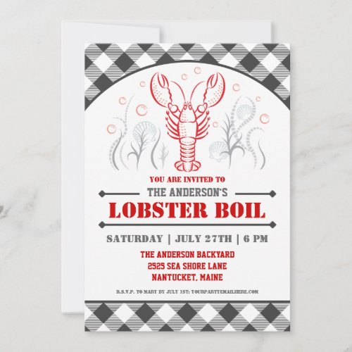 Summer Lobster Boil Party Invitation