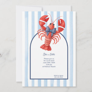 Summer Lobster Striped Bachelorette Invitation