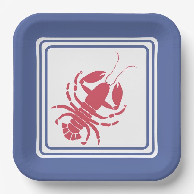 Summer Lobster Theme Paper Plate (Front)