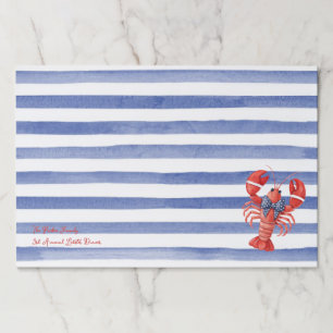 Summer Lobster with Bow and Stripes Placemat