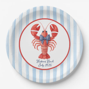 Summer Lobster with Coastal Stripe Paper Plates