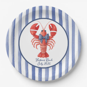 Summer Lobster with Nautical Stripe Paper Plates