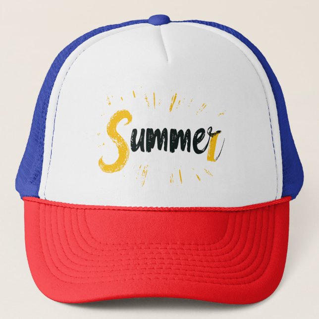 Summer Logo - Summer Text Design Trucker Hat (Front)
