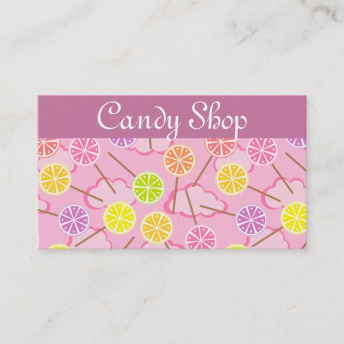 Summer Lollipop Candy Shop Bakery Business Card