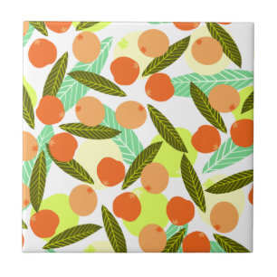 Summer Loquat Fruits Greenery Ceramic Tile