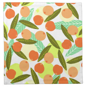 Summer Loquat Fruits Greenery Cloth Napkin