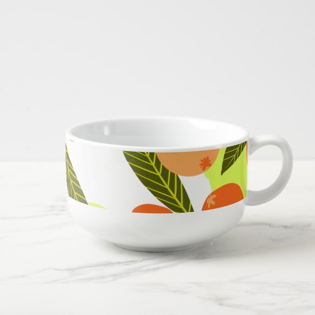 Summer Loquat Fruits Greenery     Soup Mug (Left)