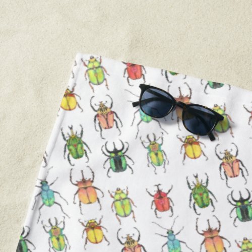 Summer Love Bugs Beetles Beach Towel
