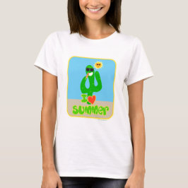 Summer Love Cactus Cartoon Fun Seasonal Slogan T-Shirt